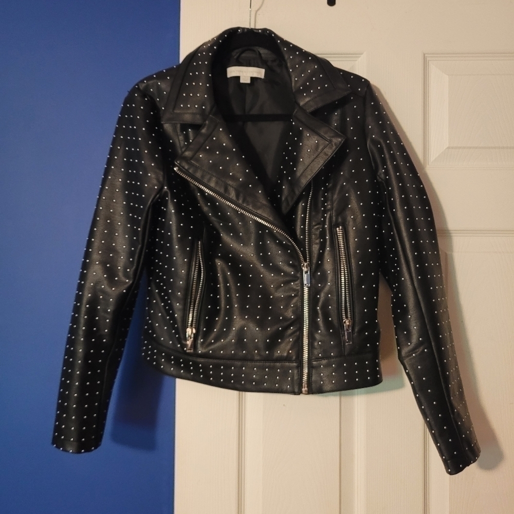 NEW York and Company Microstud Faux Leather Jacket - Picture 2 of 13